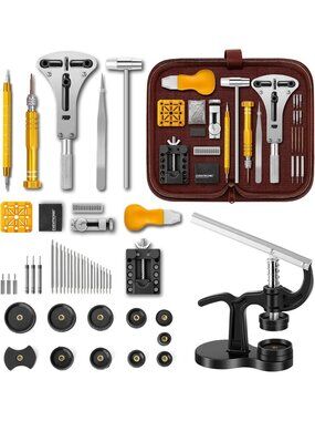 154PCS Professional Watch Repair Tool Kit - Link Removal, Battery Replacement